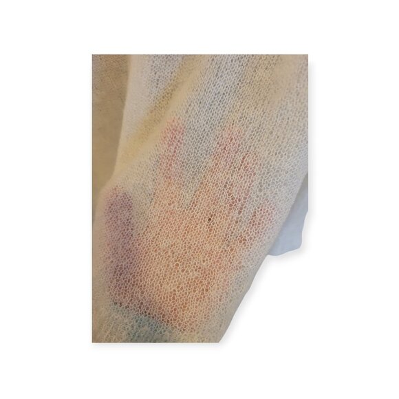 J.Jill Lightweight White Mohair-Blend Cardigan • Size L • Soft & Cozy - Picture 7 of 9